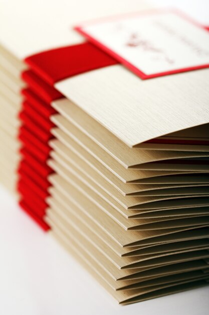 Gift envelopes with red bow