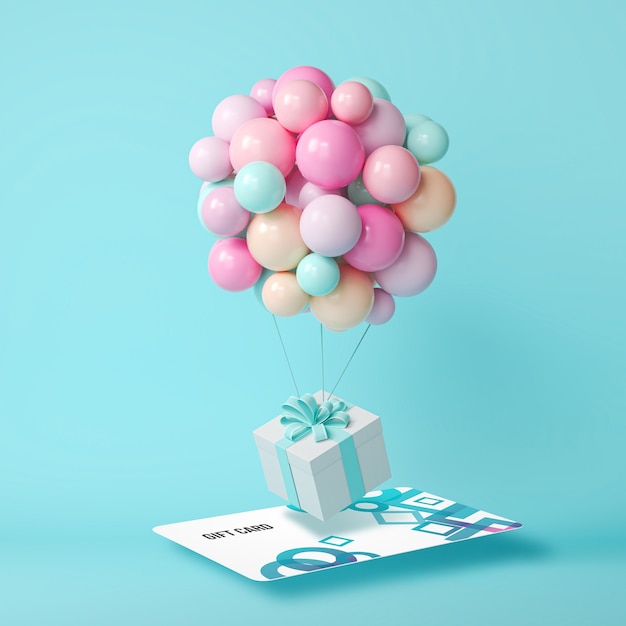 Gift voucher in 3d rendering