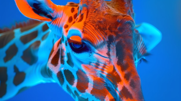 Free Photo giraffes in neon lights