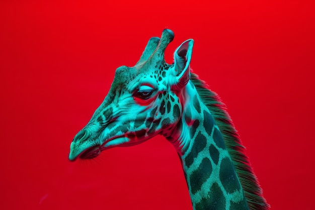 Free Photo giraffes in neon lights