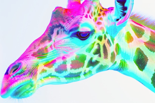 Free Photo giraffes in neon lights