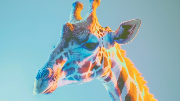 Free Photo giraffes in neon lights