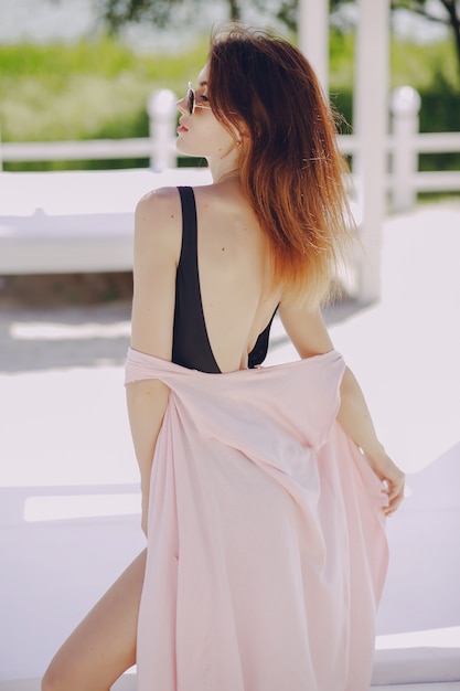 Free photo girl in a beach