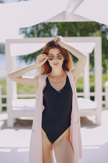 Free photo girl in a beach