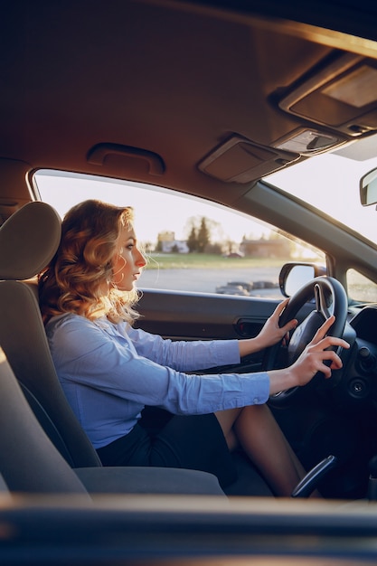 girl in a car