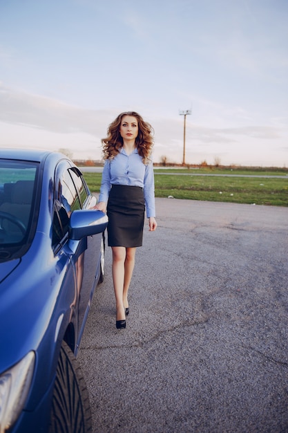 girl in a car