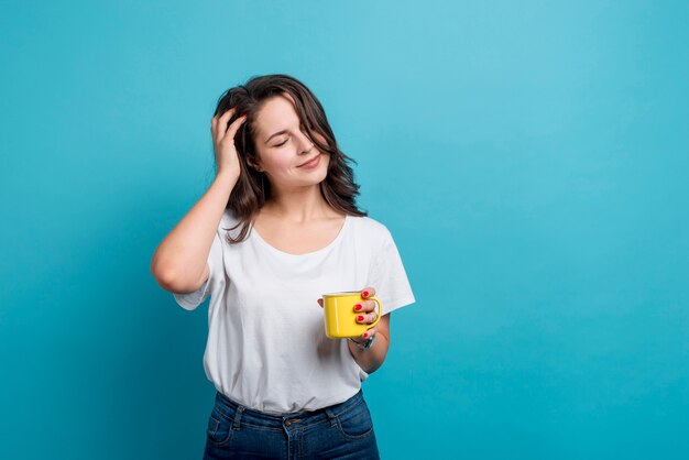 Girl drinking coffee