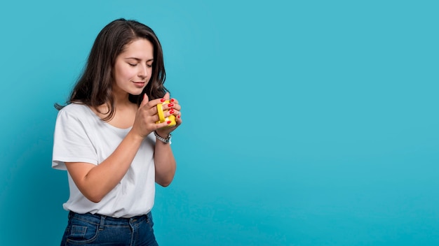 Girl drinking coffee