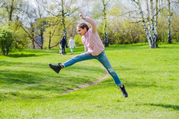 Girl playing in the park