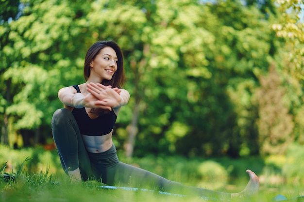 girl practicing yoga