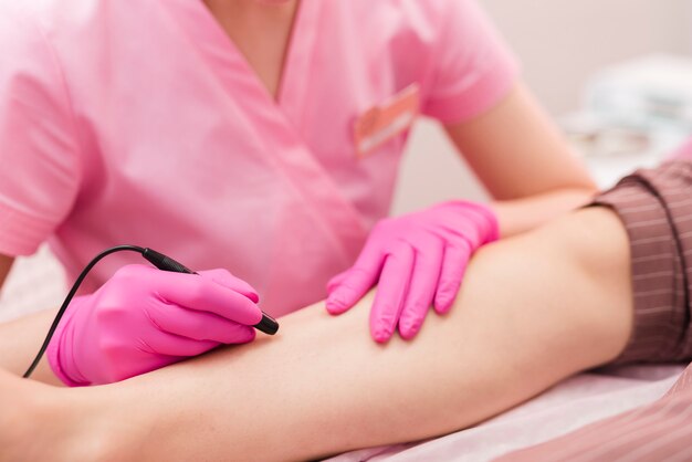 Girl receiving skincare treatment in a beauty salon