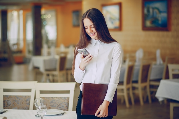 Girl in a restaurant