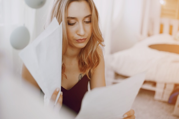 Free Photo girl studying