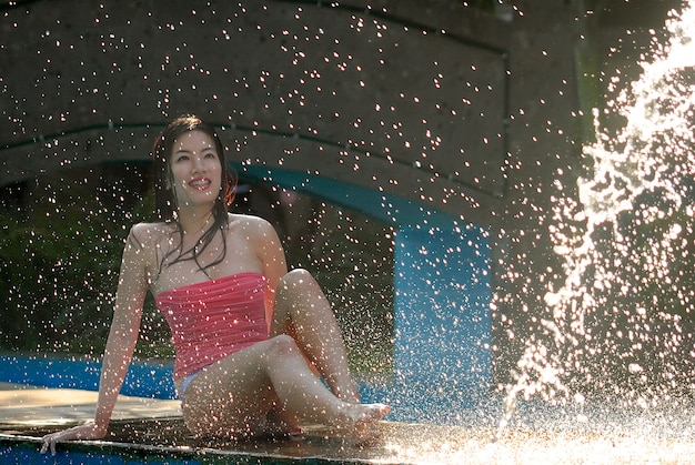 Girl in the swimming pool