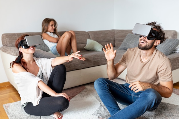 Girl waiting for her turn with the vr headset