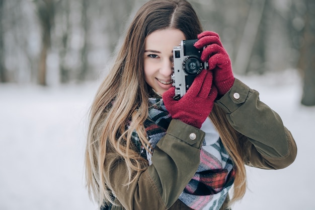 Free photo girl in winter