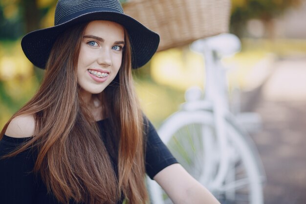 Girl with a bike