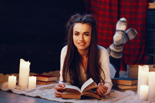 Free Photo girl with book