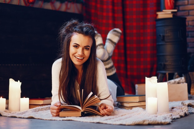 Free photo girl with book