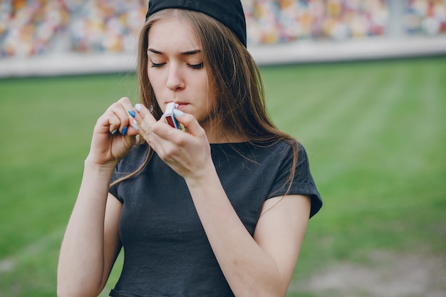 Girl with a cigarettes