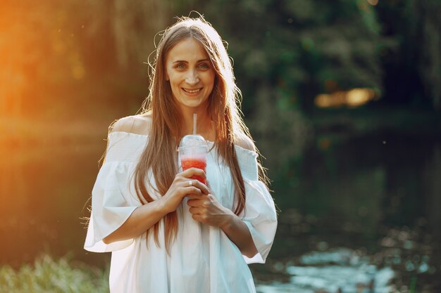 girl with cocktail