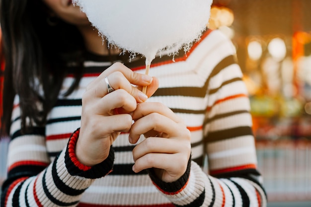 Free photo girl with cotton candy