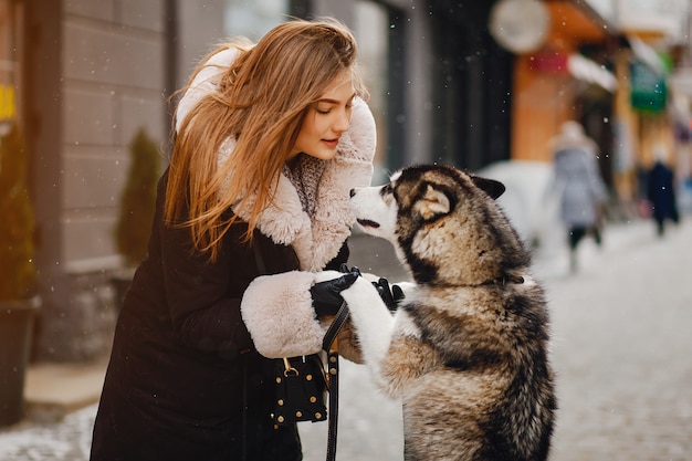 Girl with dog