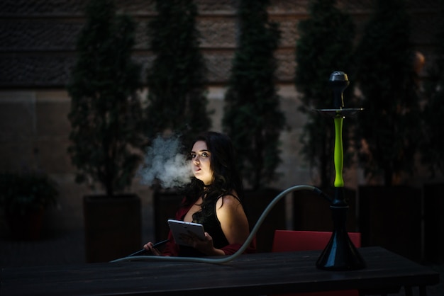 Free Photo girl with hookah