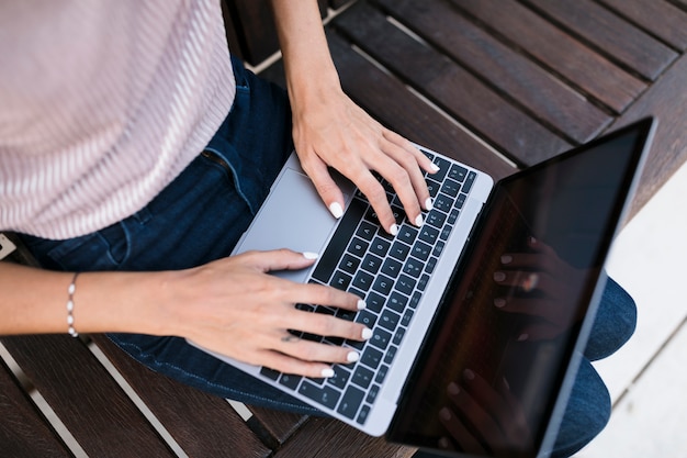 Girl with a laptop