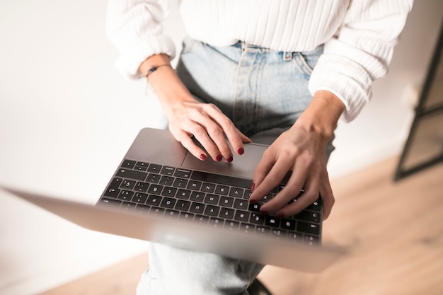 Girl with a laptop