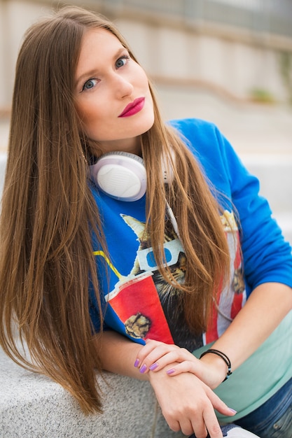 Free Photo girl with long hair