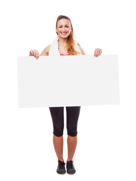 Girl with a poster