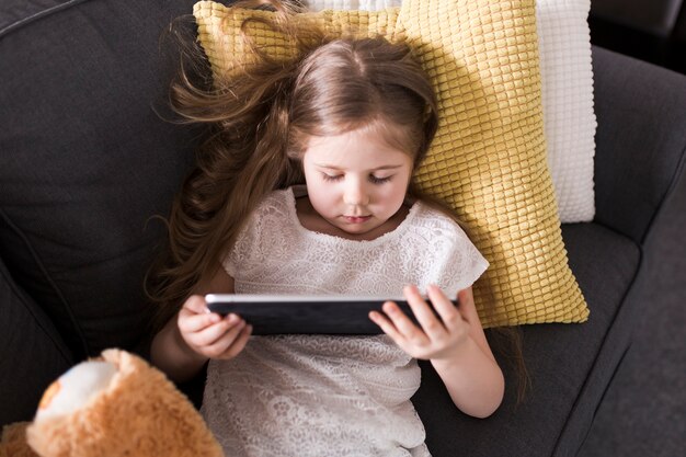 Girl with tablet