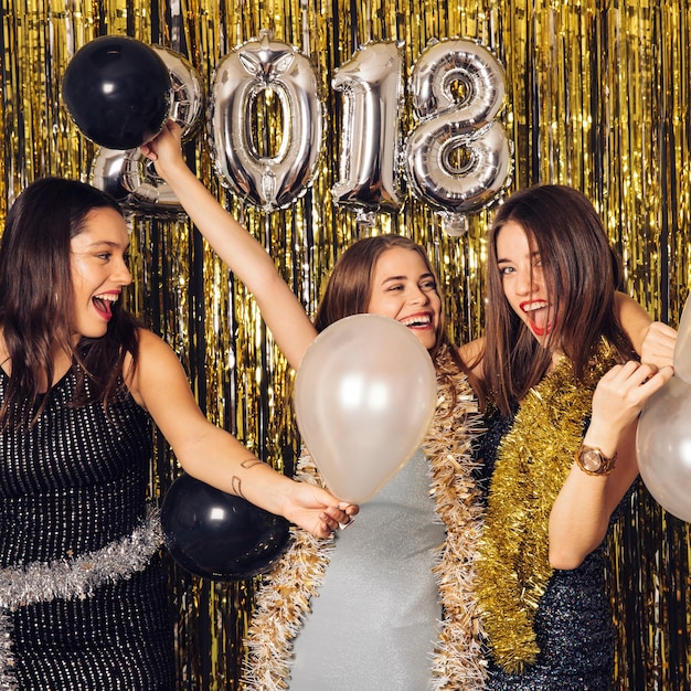 Girls celebrating new year