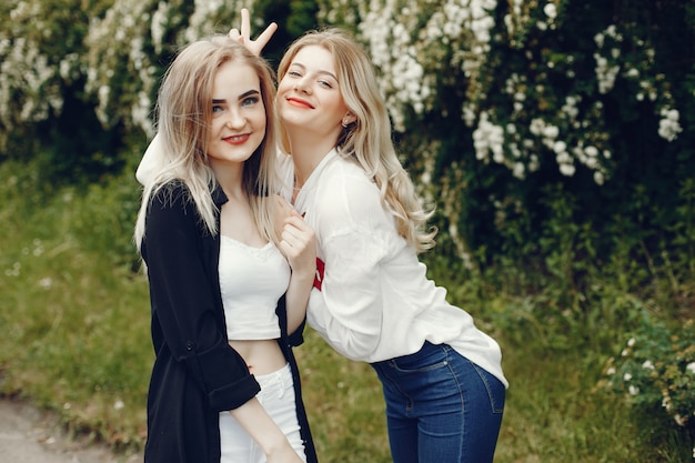 Girls in a park