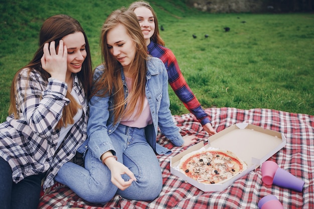 Free photo girls on a picnic