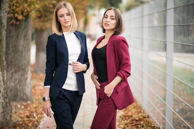 Free photo girls in a suit