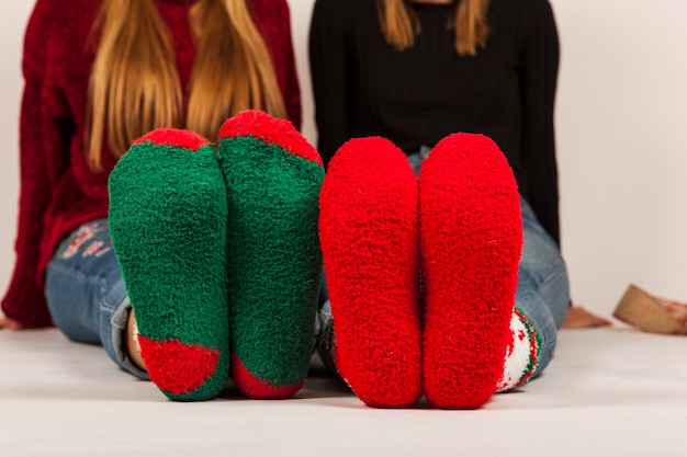 Free photo girls with winter socks