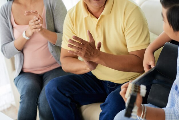 Giving Home Concert to Parents