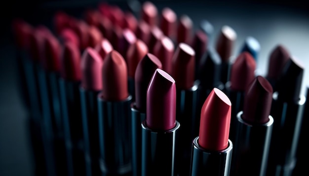 Free photo a glamorous collection of beauty products in vibrant colors generated by artificial intelligence