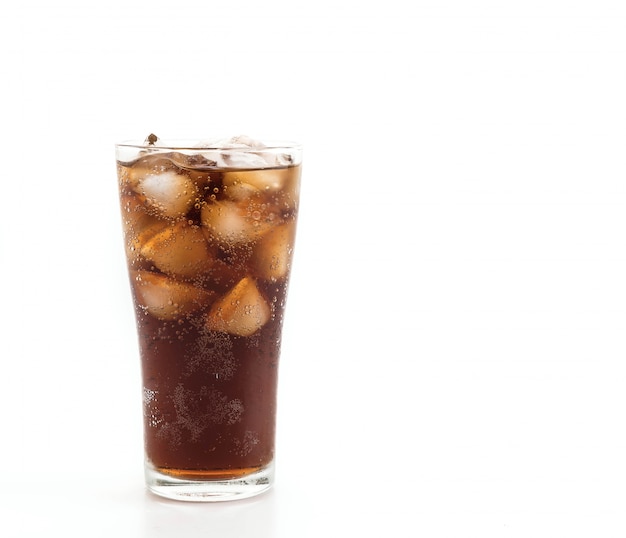 glass of cola with ice