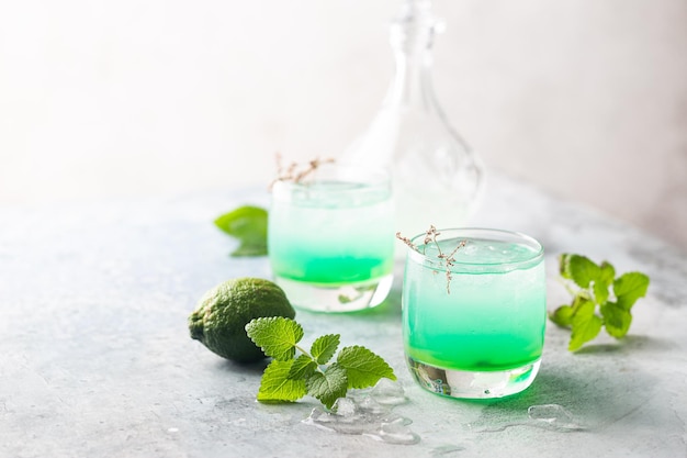 Free photo glass of cold mint drink