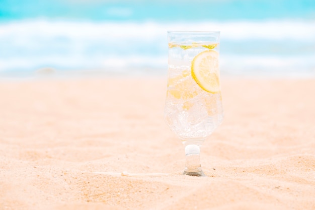 Free Photo glass of fresh drink with sliced lime