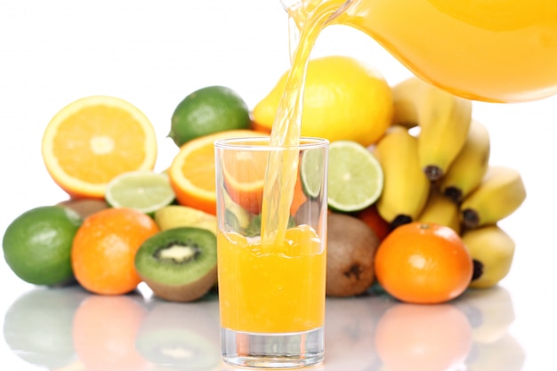 Glass of fresh fruit juice