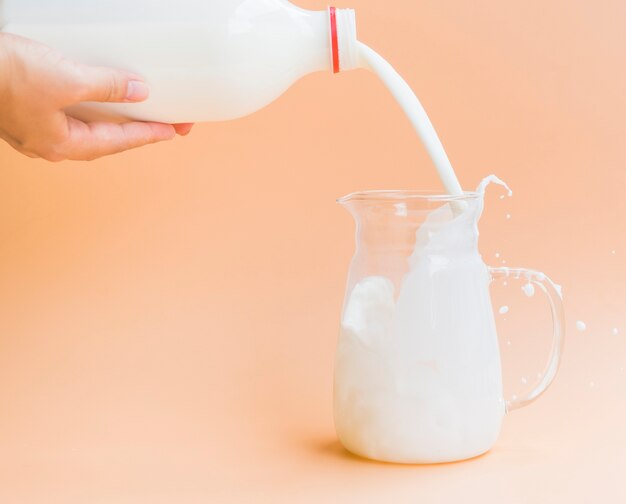 Glass jar full of milk