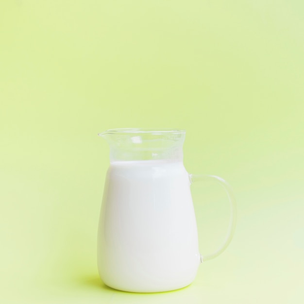 Glass jar full of milk