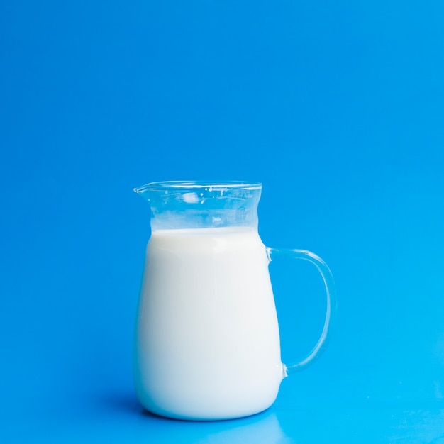 Glass jar full of milk