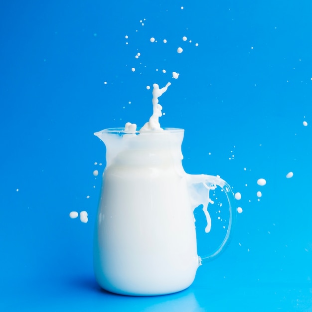 Free photo glass jar full of milk