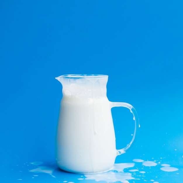 Glass jar full of milk