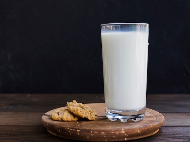 Glass of milk and cookies